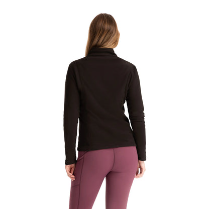 Renato Women's Full Zip Fleece Top in Black