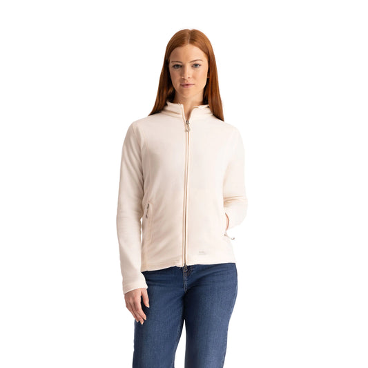Renato Women's Full Zip Fleece Top in Cream Blush
