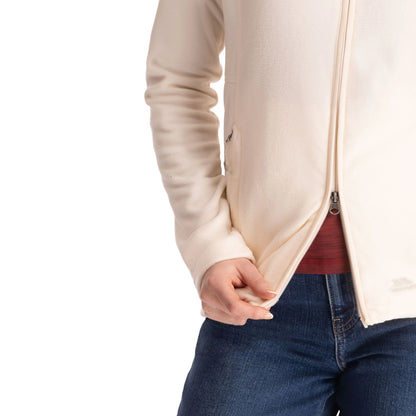 Renato Women's Full Zip Fleece Top in Cream Blush