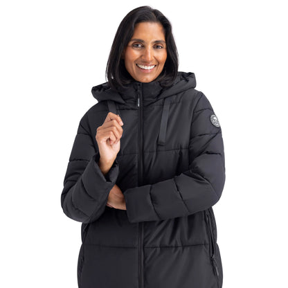 Shayla Women's Long Puffer Coat in Black
