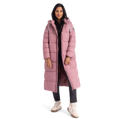 Shayla Women's Long Puffer Coat in Faded Rose