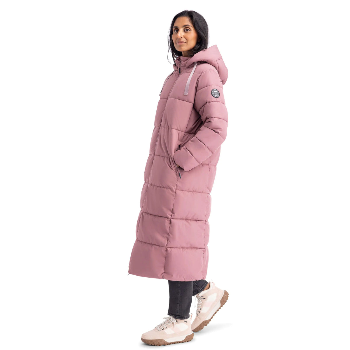 Shayla Women's Long Puffer Coat in Faded Rose