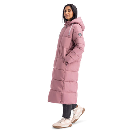 Shayla Women's Long Puffer Coat in Faded Rose