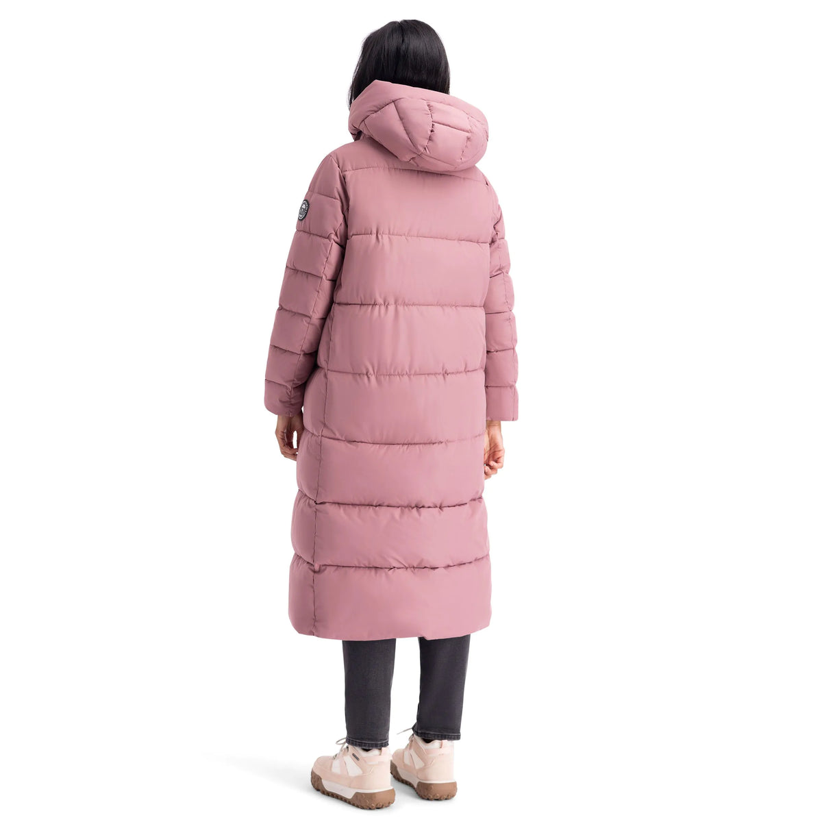 Shayla Women's Long Puffer Coat in Faded Rose