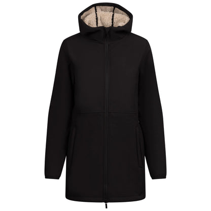 Sine Women's Fur Lined Softshell Jacket in Black