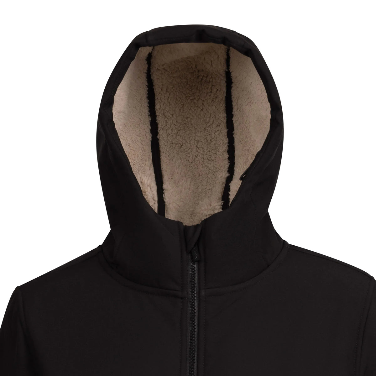 Sine Women's Fur Lined Softshell Jacket in Black