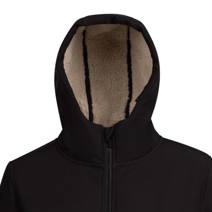 Sine Women's Fur Lined Softshell Jacket in Black