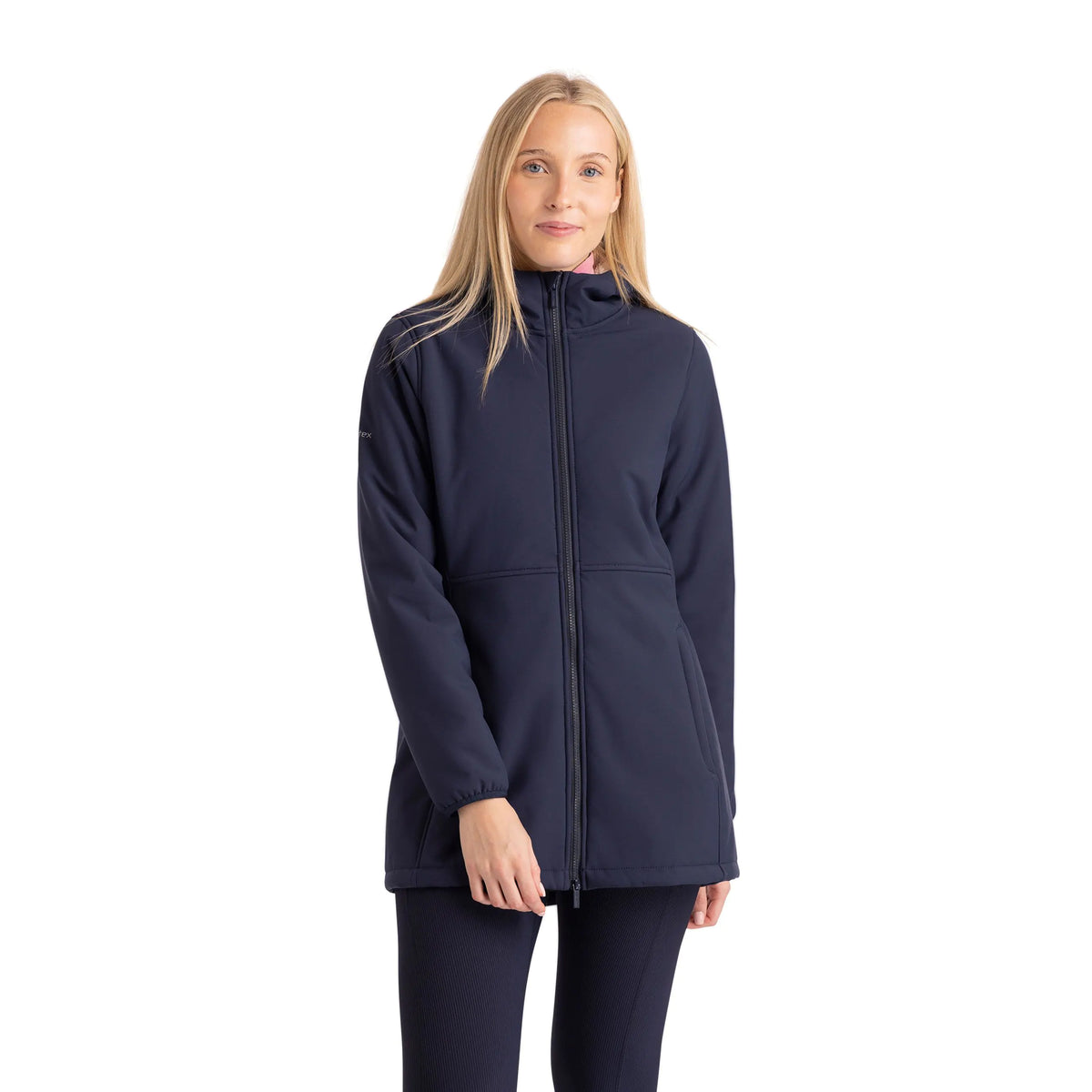 Sine Women's Fur Lined Softshell Jacket in Navy