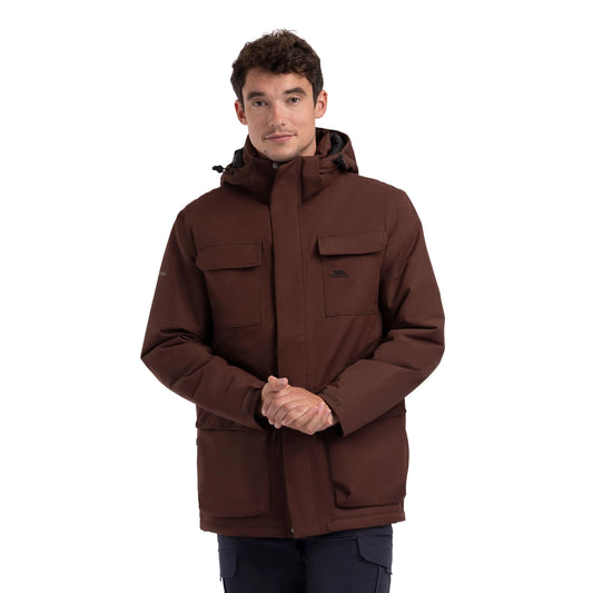 Skerry Men's Padded Waterproof Jacket in Dark Brown