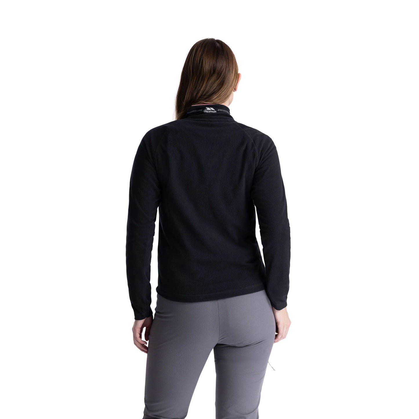Skylar Women's Half Zip Fleece Top in Black Light Mulberry
