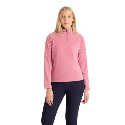 Skylar Women's Half Zip Fleece Top in Pink Haze