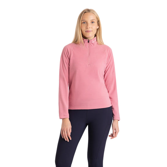 Skylar Women's Half Zip Fleece Top in Pink Haze