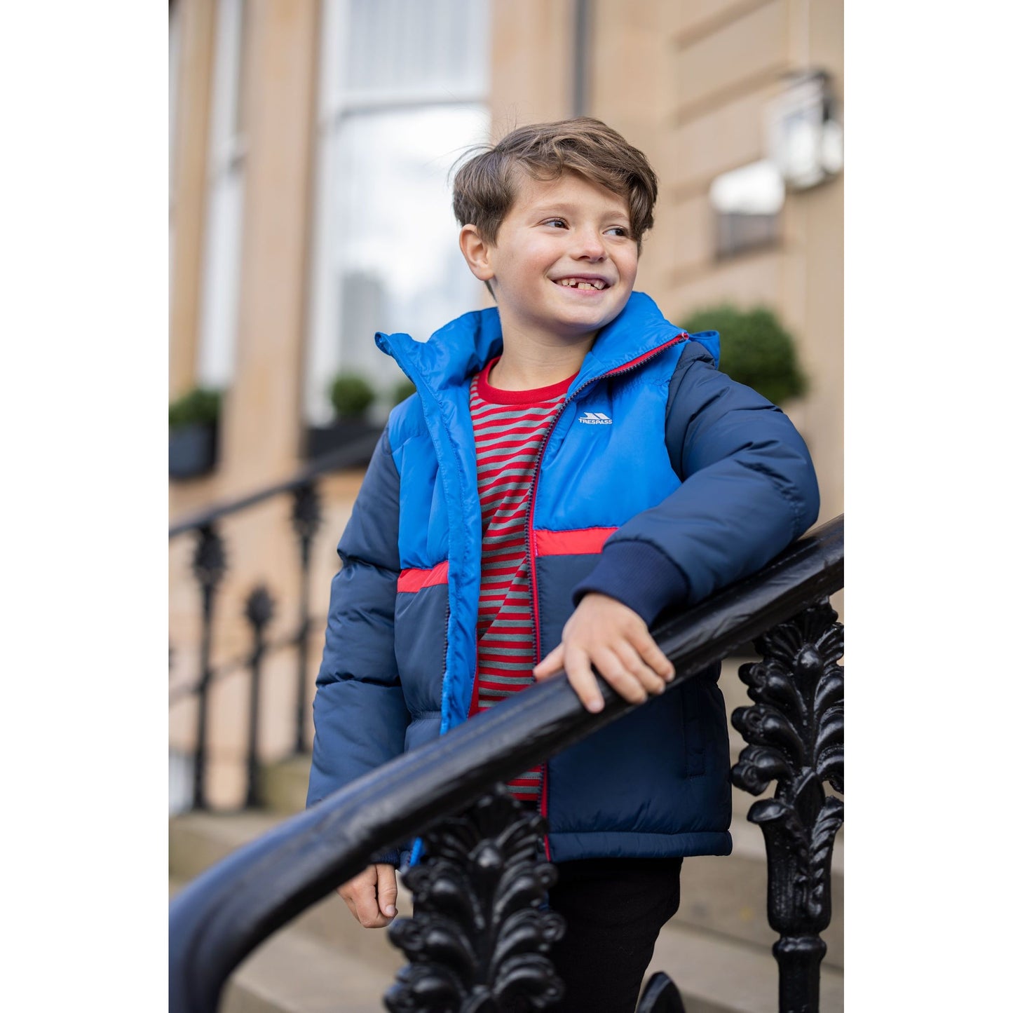 Strewd Boys Padded Water Resistant Casual Jacket in Navy