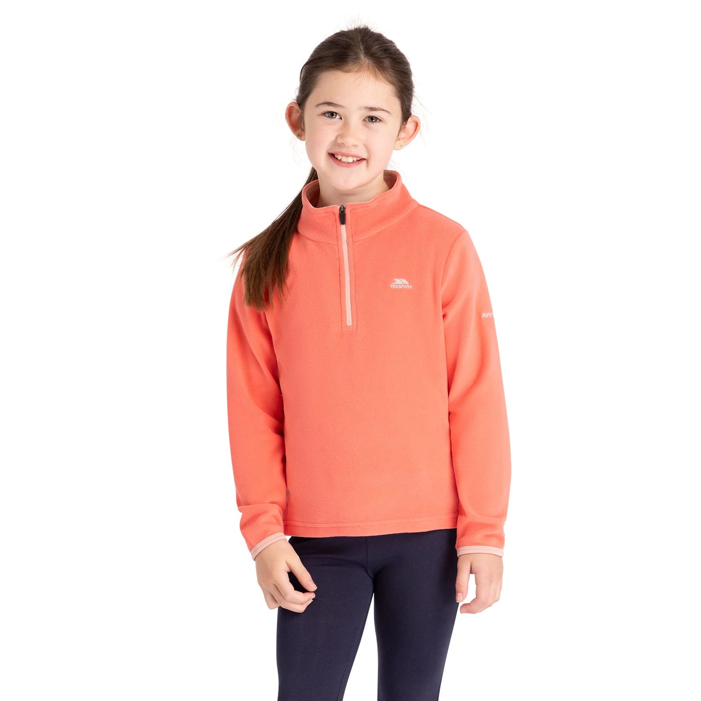 Sybil Girls Fleece Jumper in Soft Orange