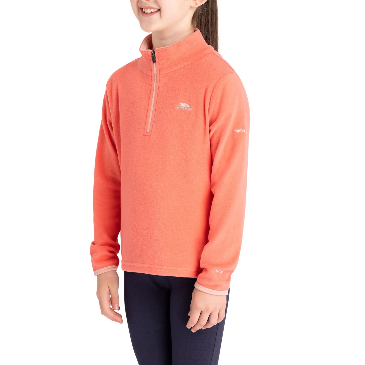 Sybil Girls Fleece Jumper in Soft Orange