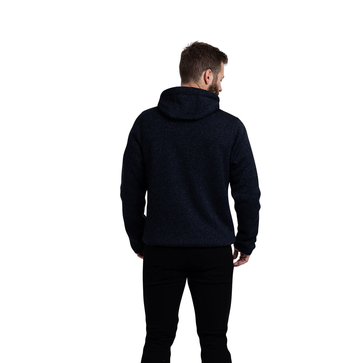 Tableypipe Men's Heavyweight Full Zip Fleece Hoodie in Navy Marl