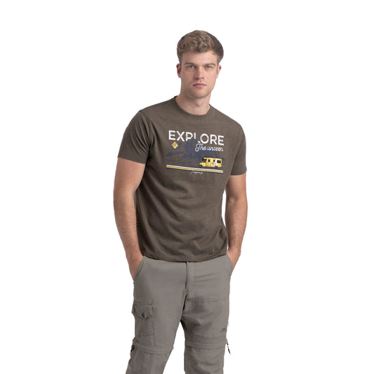 Thelon Men's Wicking Quick Dry Active T-Shirt in Marshland Marl