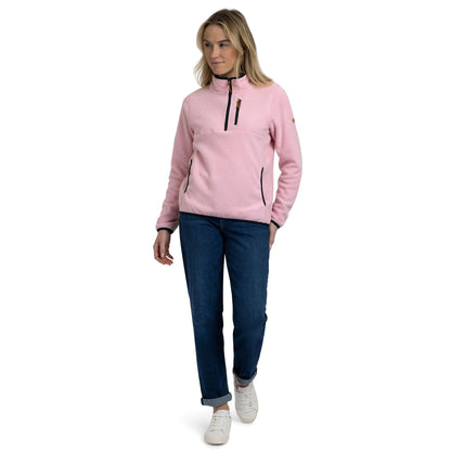 Tister Women's 1/2 Zip Fleece Top in Pink Peony