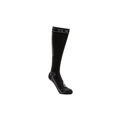 Trapped Unisex Ultralight DLX Merino Wool Blend Ski Socks in Black