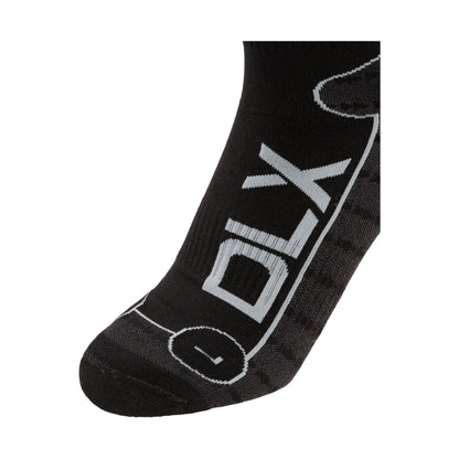 Trapped Unisex Ultralight DLX Merino Wool Blend Ski Socks in Black