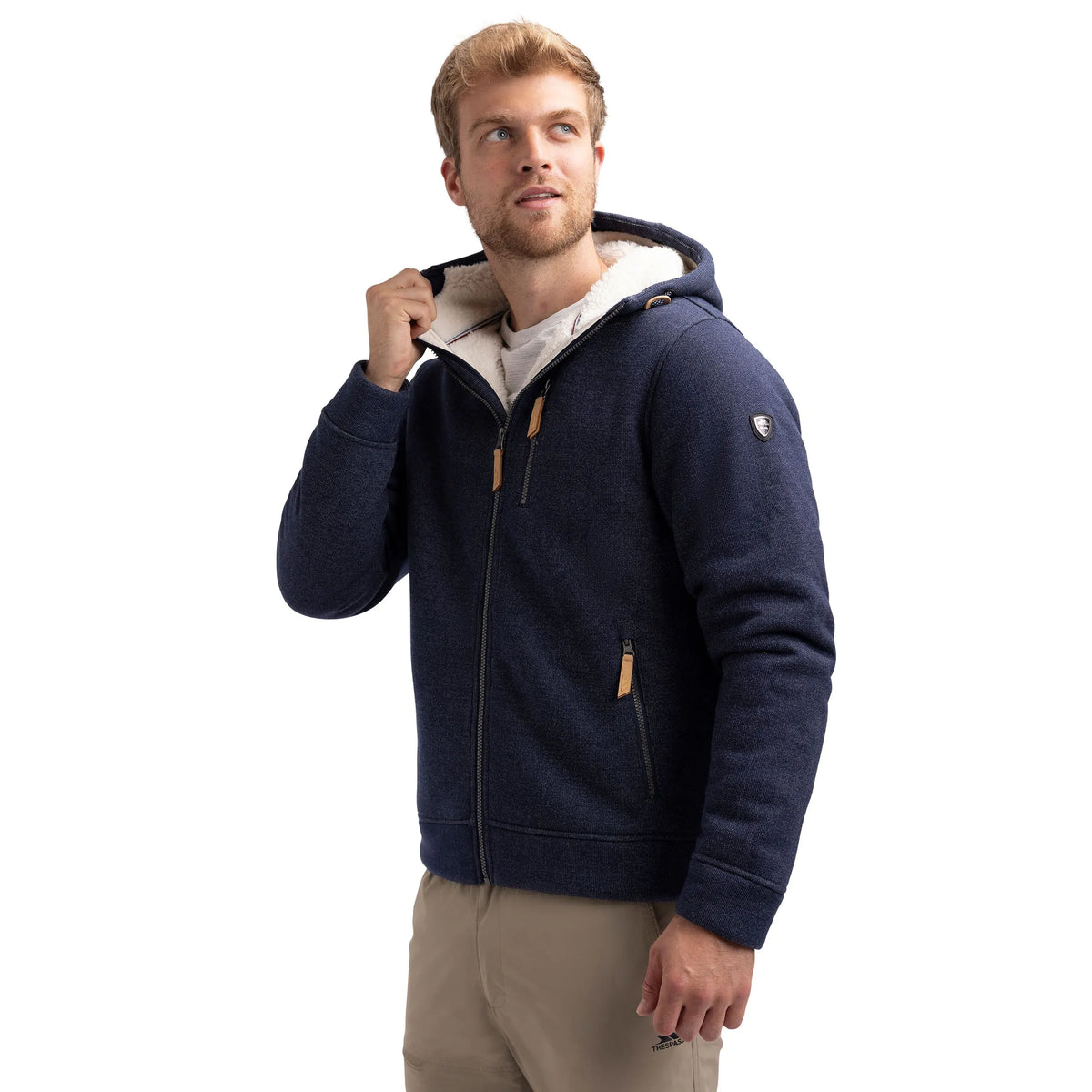 Truther Men's Sherpa Lined Casual Jacket in Navy
