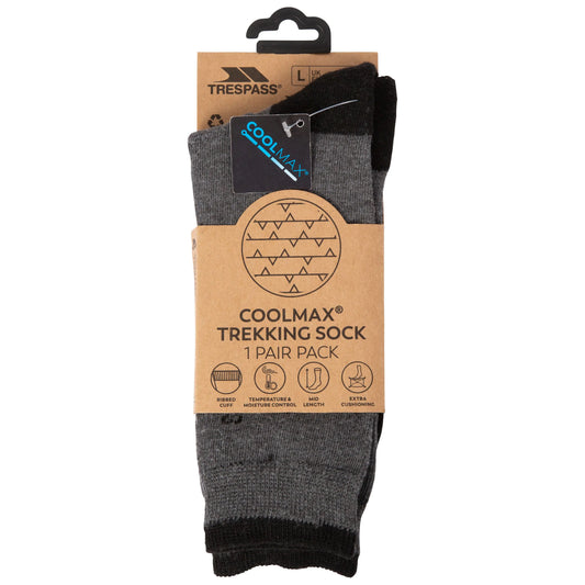 Wayfarer Men's Light Hiker Coolmax Trekking Socks in Carbon