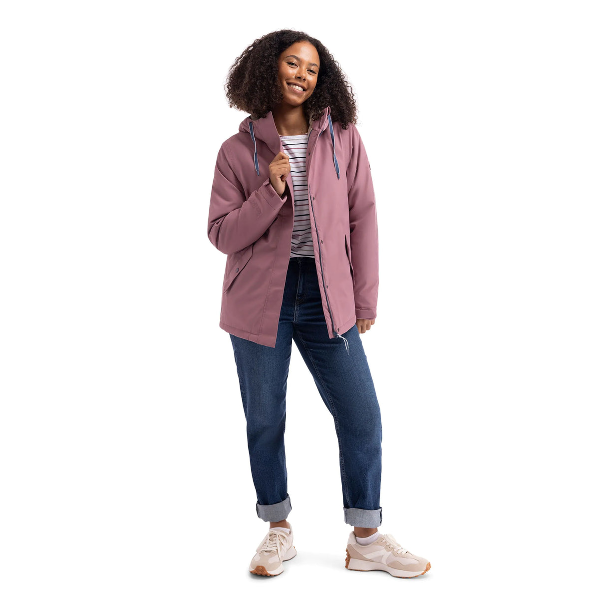 Yulia Women's Padded Waterproof Jacket in Faded Rose