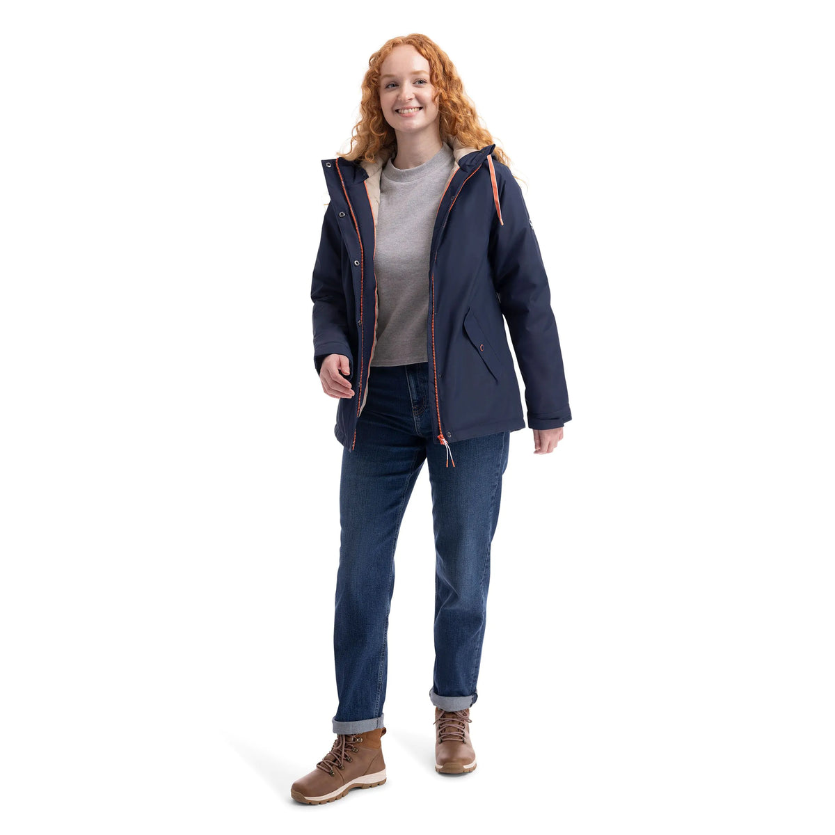 Yulia Women's Padded Waterproof Jacket in Navy