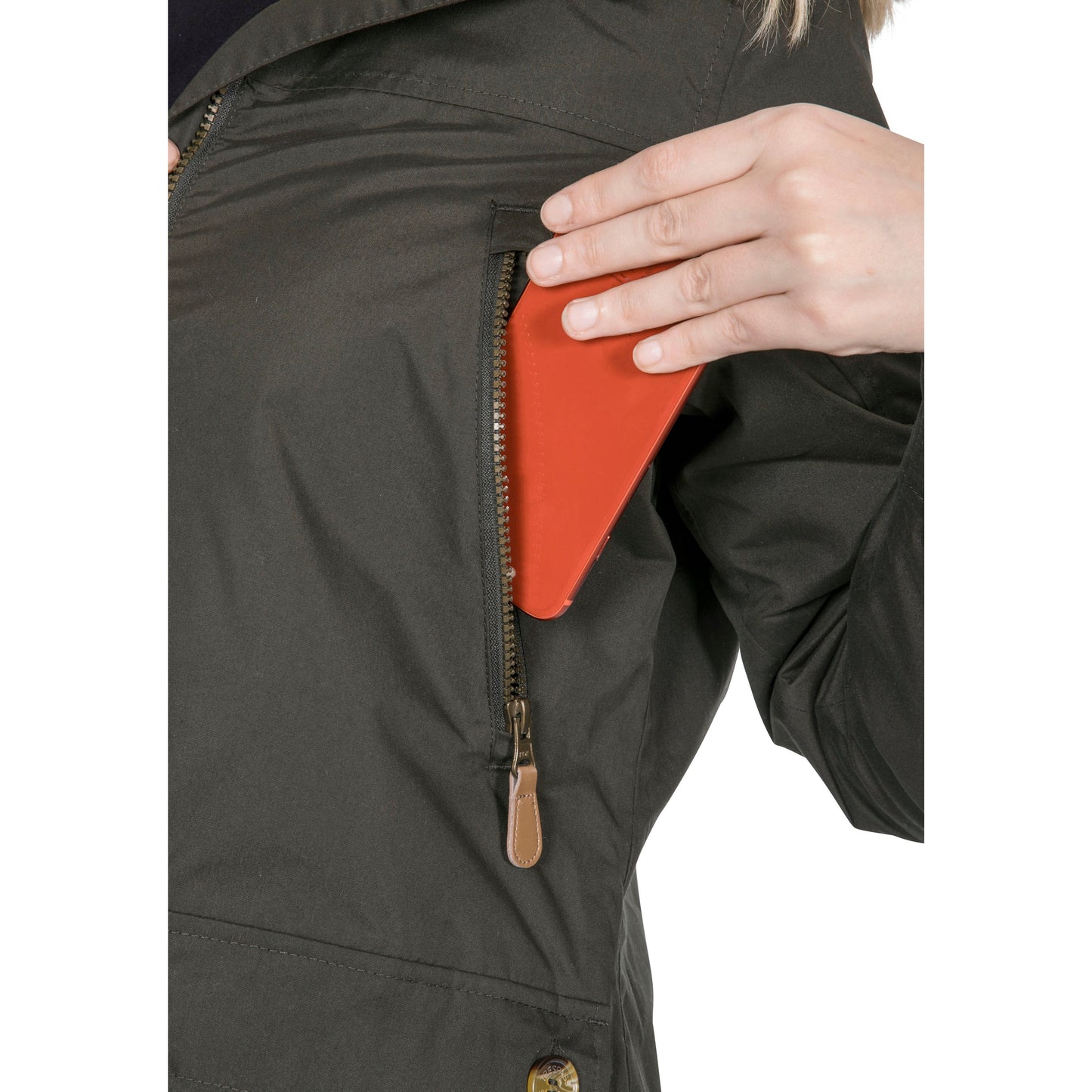 Clea Womens Waterproof Parka Jacket in Khaki