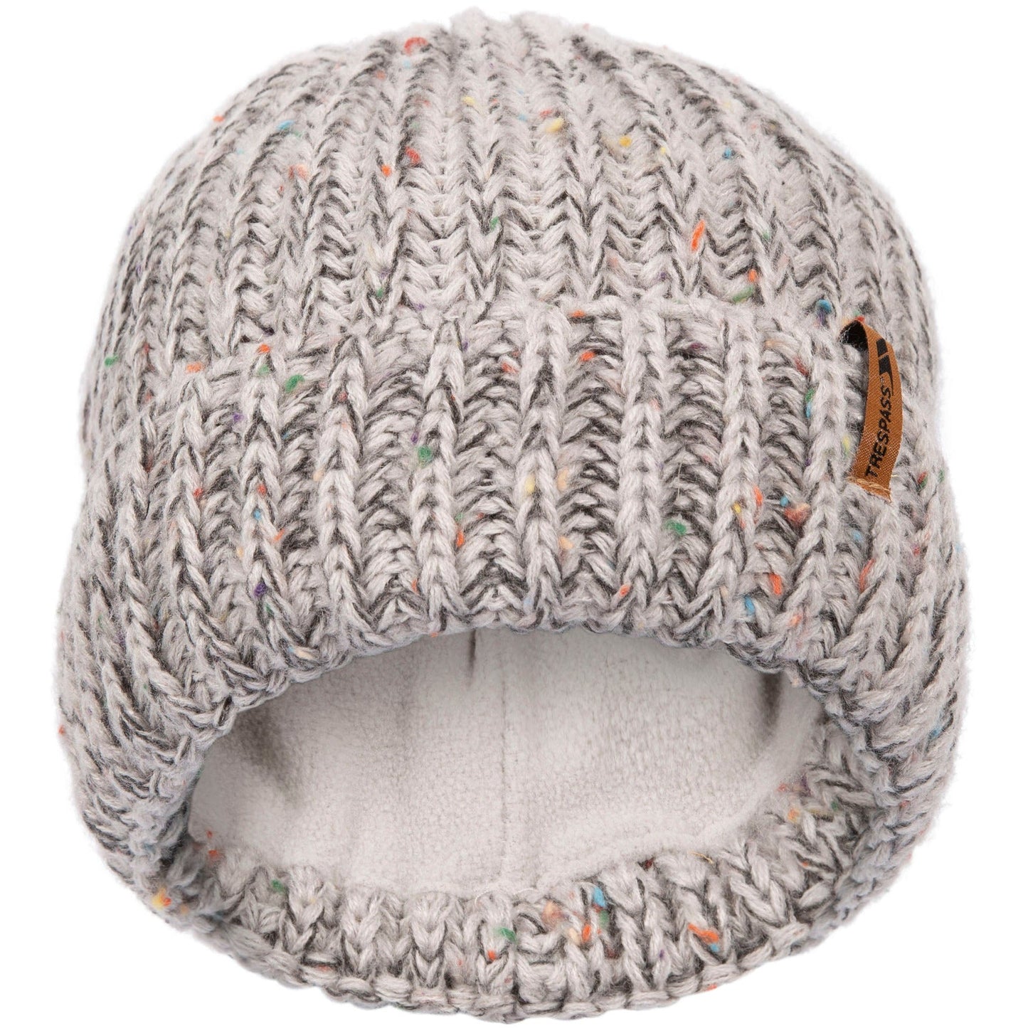 Trespass Adults Knitted and Lined Beanie Drifter in Pale Grey