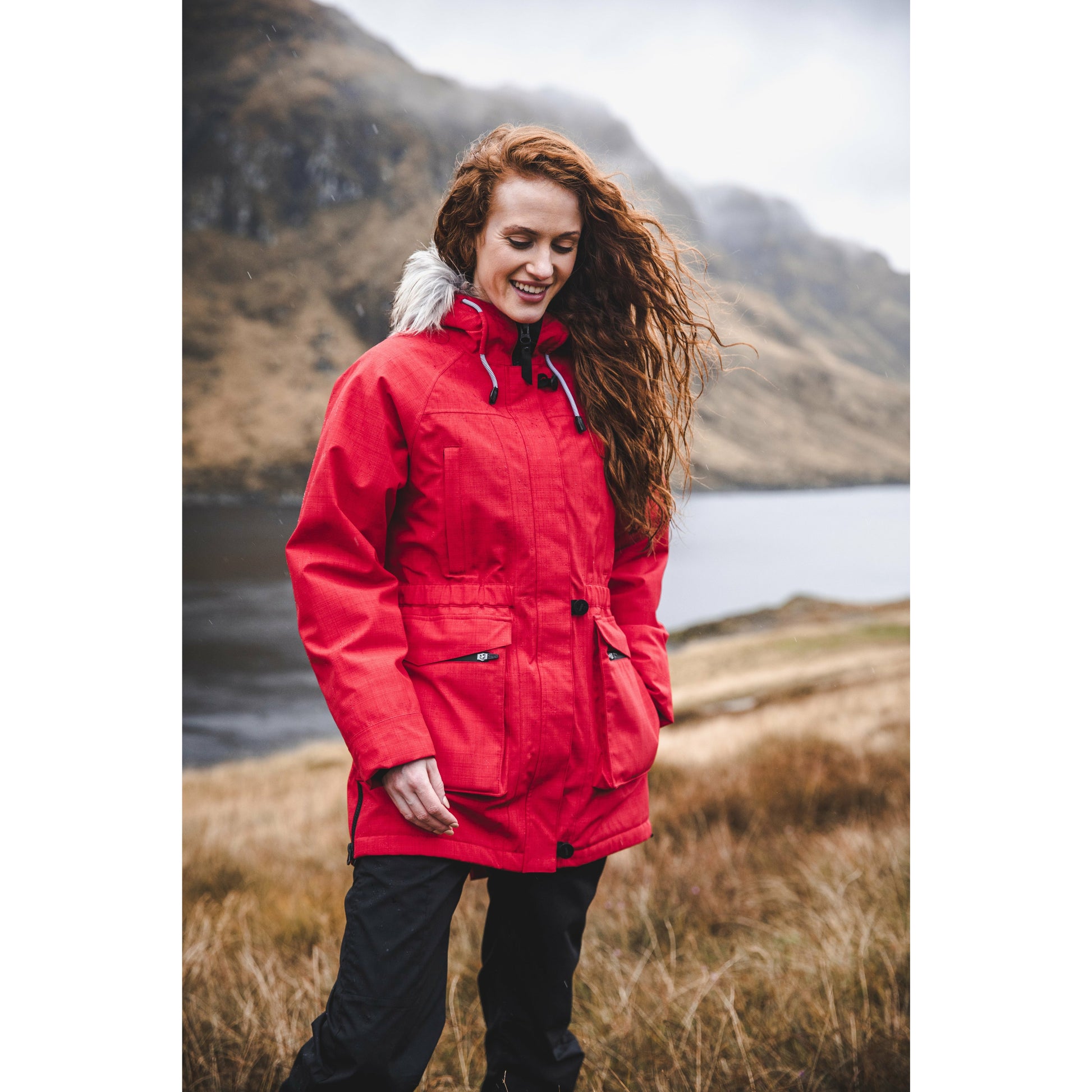 Caption Women's Waterproof Parka Jacket Red Trespass Ireland
