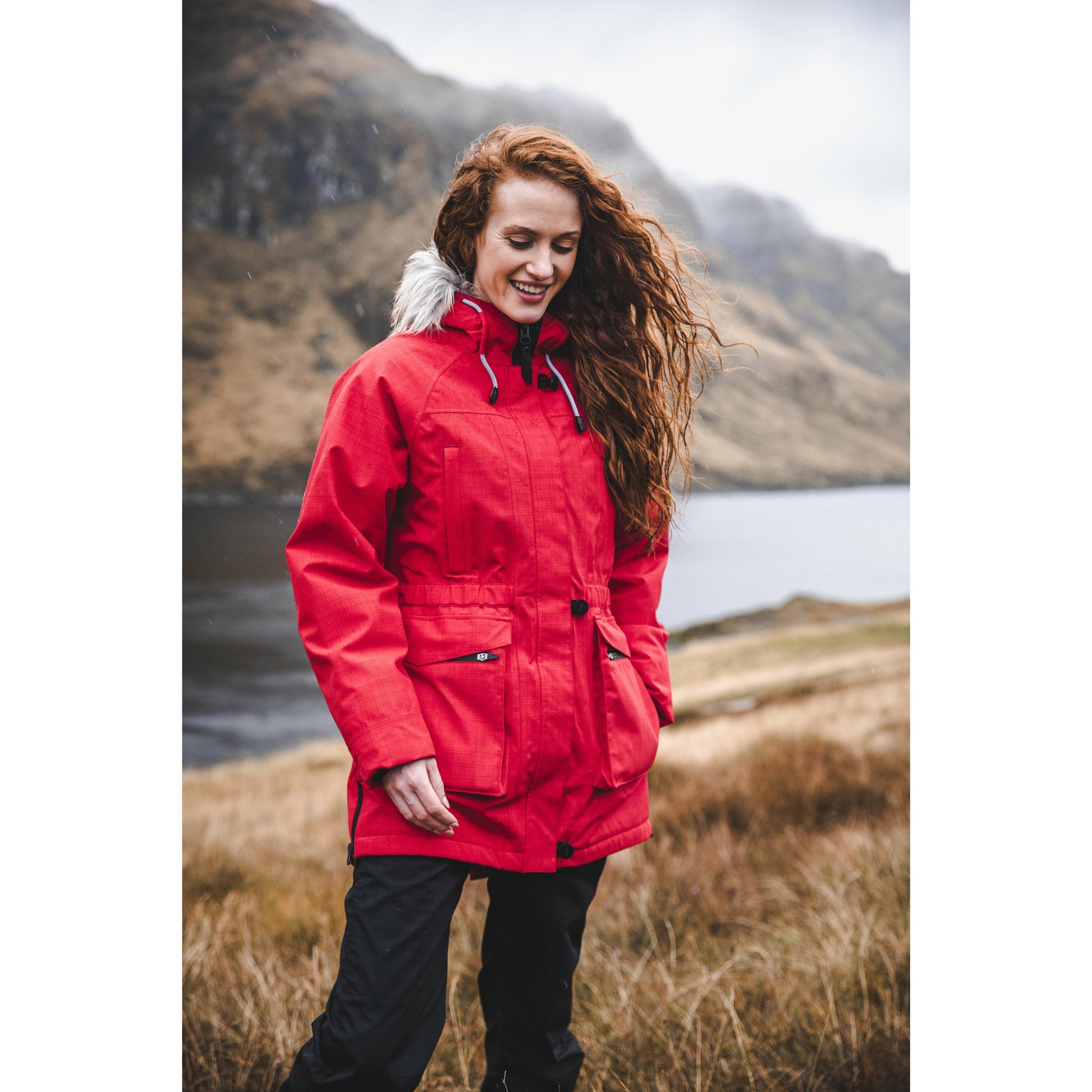 Caption - Women's Waterproof Parka Jacket - Red