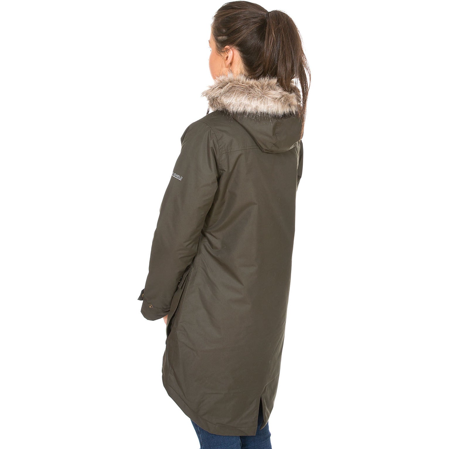 Clea Womens Waterproof Padded Parka Jacket in Khaki Trespass Ireland