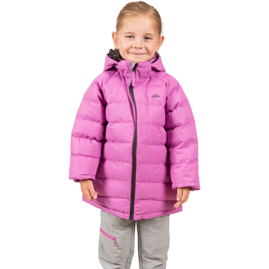 Amira Kids' Hooded Padded Jacket in Deep Pink