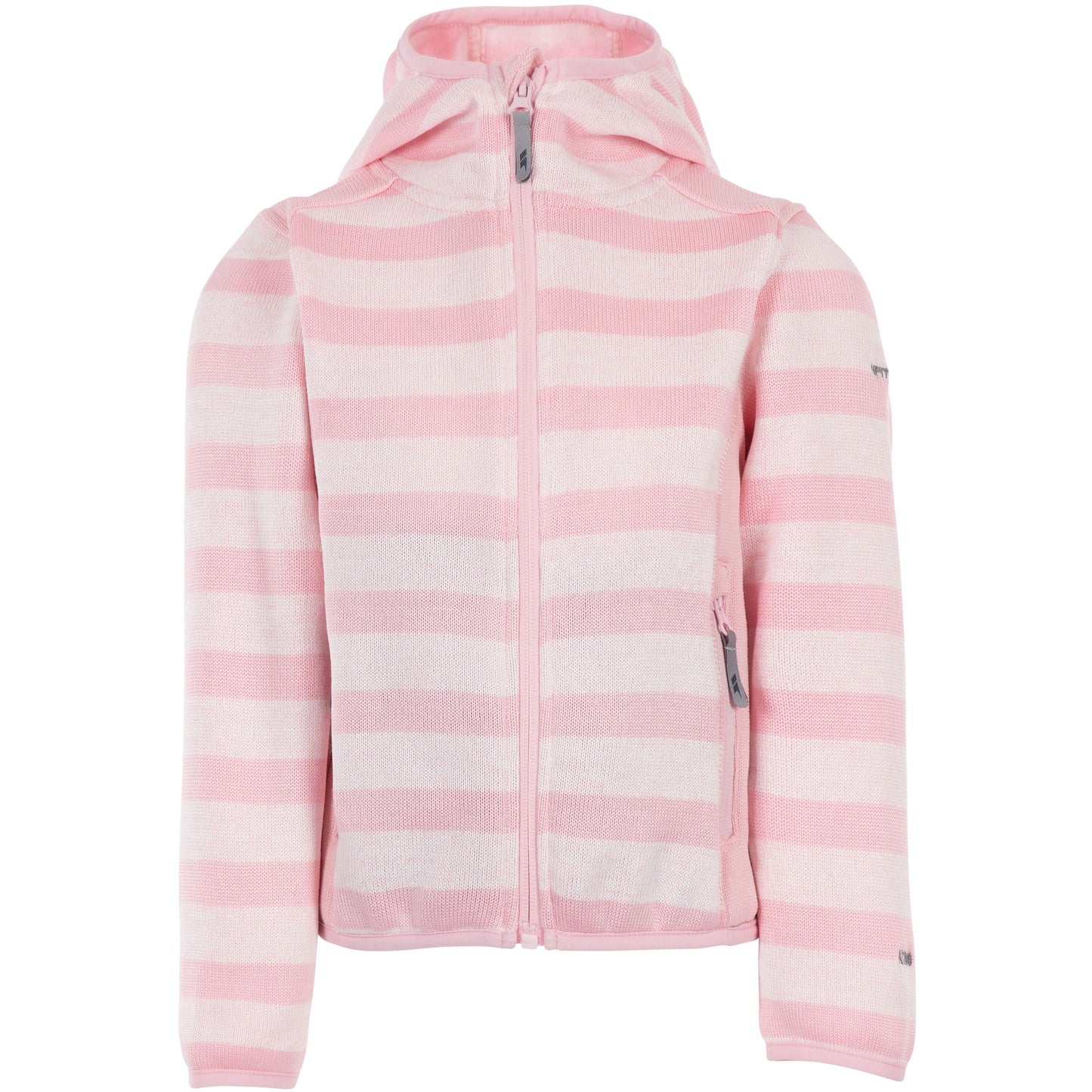 Conjure Girls' Fleece Hoodie in Pale Pink Stripe
