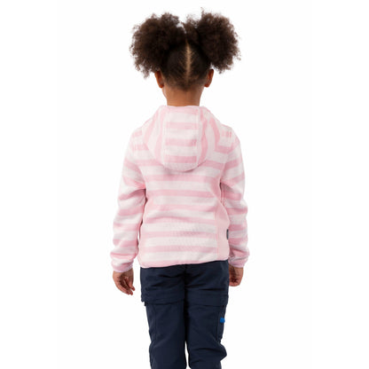 Conjure Girls' Fleece Hoodie in Pale Pink Stripe