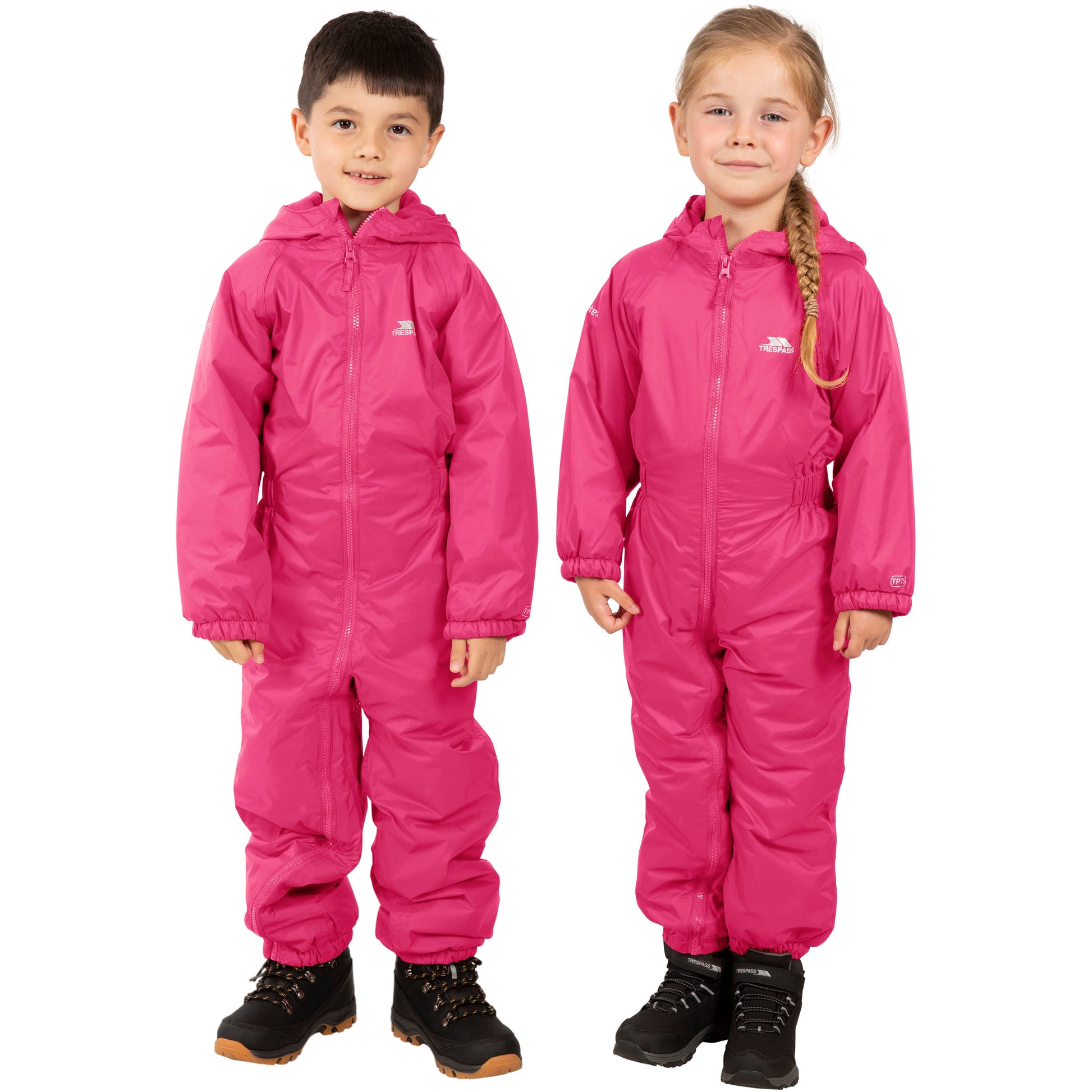 Waterproof Padded Kids Rain Suit in Pink Puddle Suit – Trespass