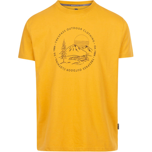 Glentress Men's Quick Dry Casual Printed T-Shirt in Yellow