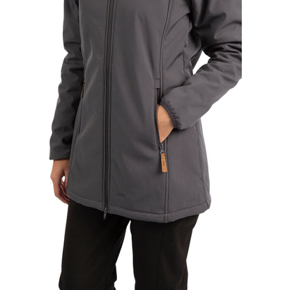 Kristen Women's Longer Length Softshell Jacket in Carbon