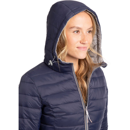 Mavis Women's Reversable Padded Jacket in Navy and Grey