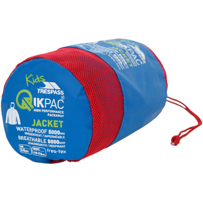 Qikpac X Kids' Unpadded Waterproof Packaway Jacket in Blue
