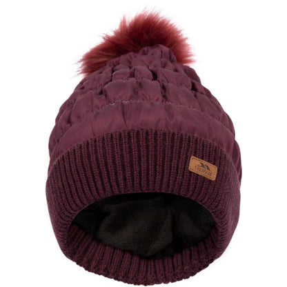 Trespass Reine Womens Knitted and Lined Hat in Fig