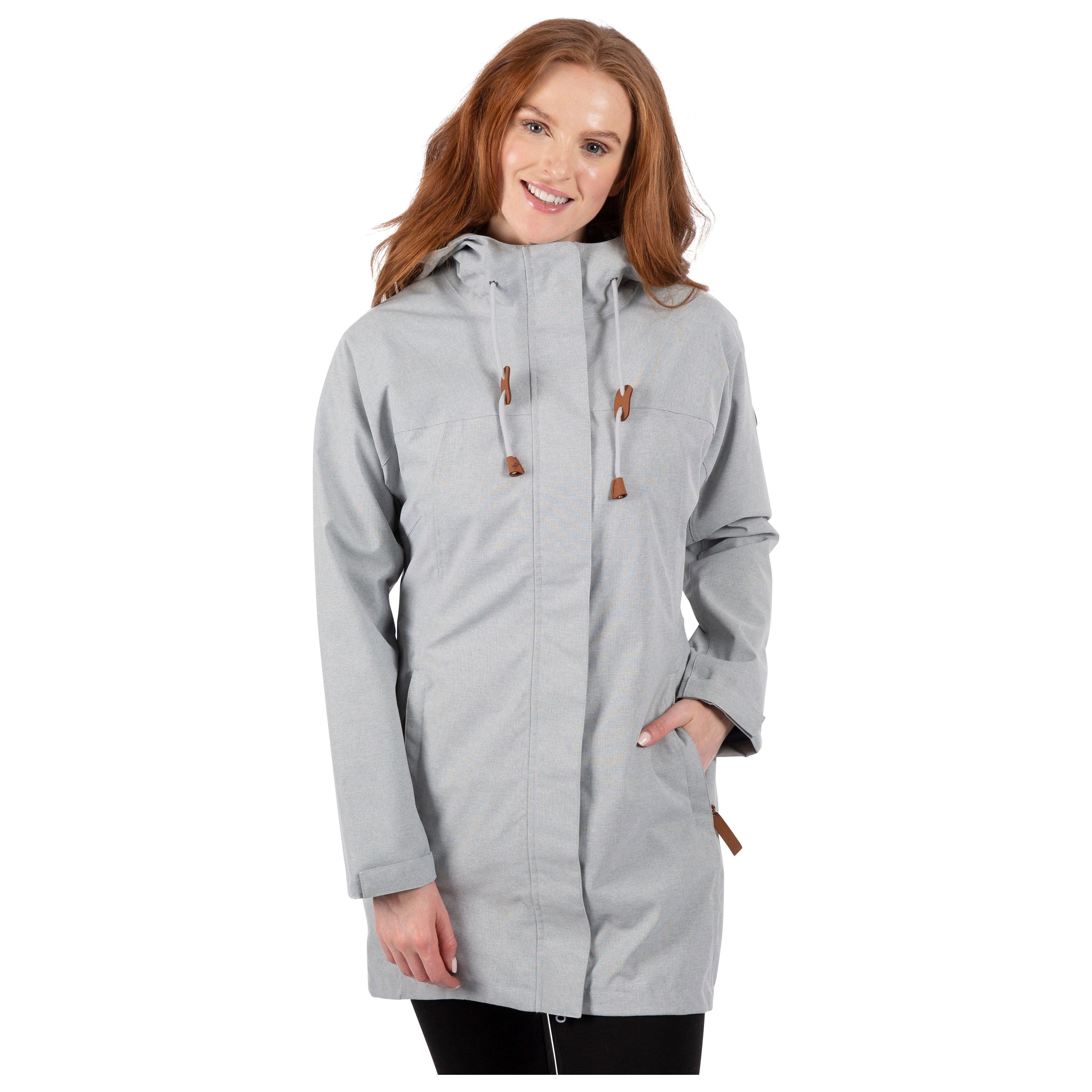 Remote Women s Longer Unpadded Waterproof Jacket in Grey Marl