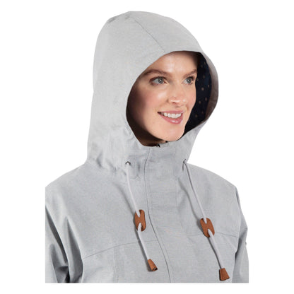 Remote Women's Longer Unpadded Waterproof Jacket in Grey Marl