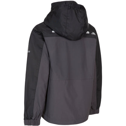 Resume Boy's Unpadded Waterproof Jacket with Detachable Hood in Carbon