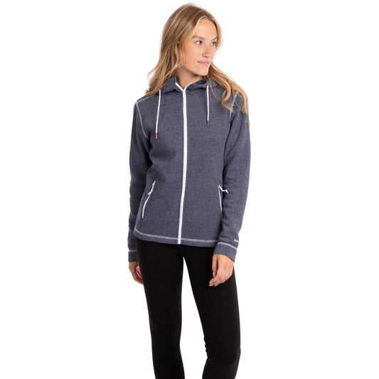 Trespass Women's Fleece Hoodie Rootless in Navy Stripe