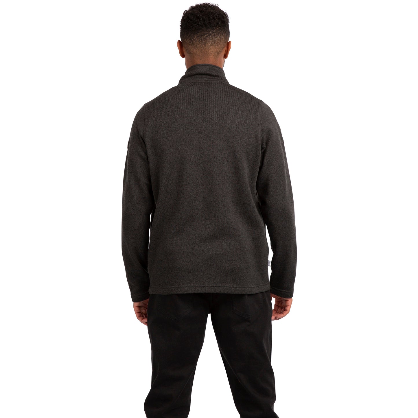 Rundel Men's Fleece Top / Jacket in Dark Grey Marl