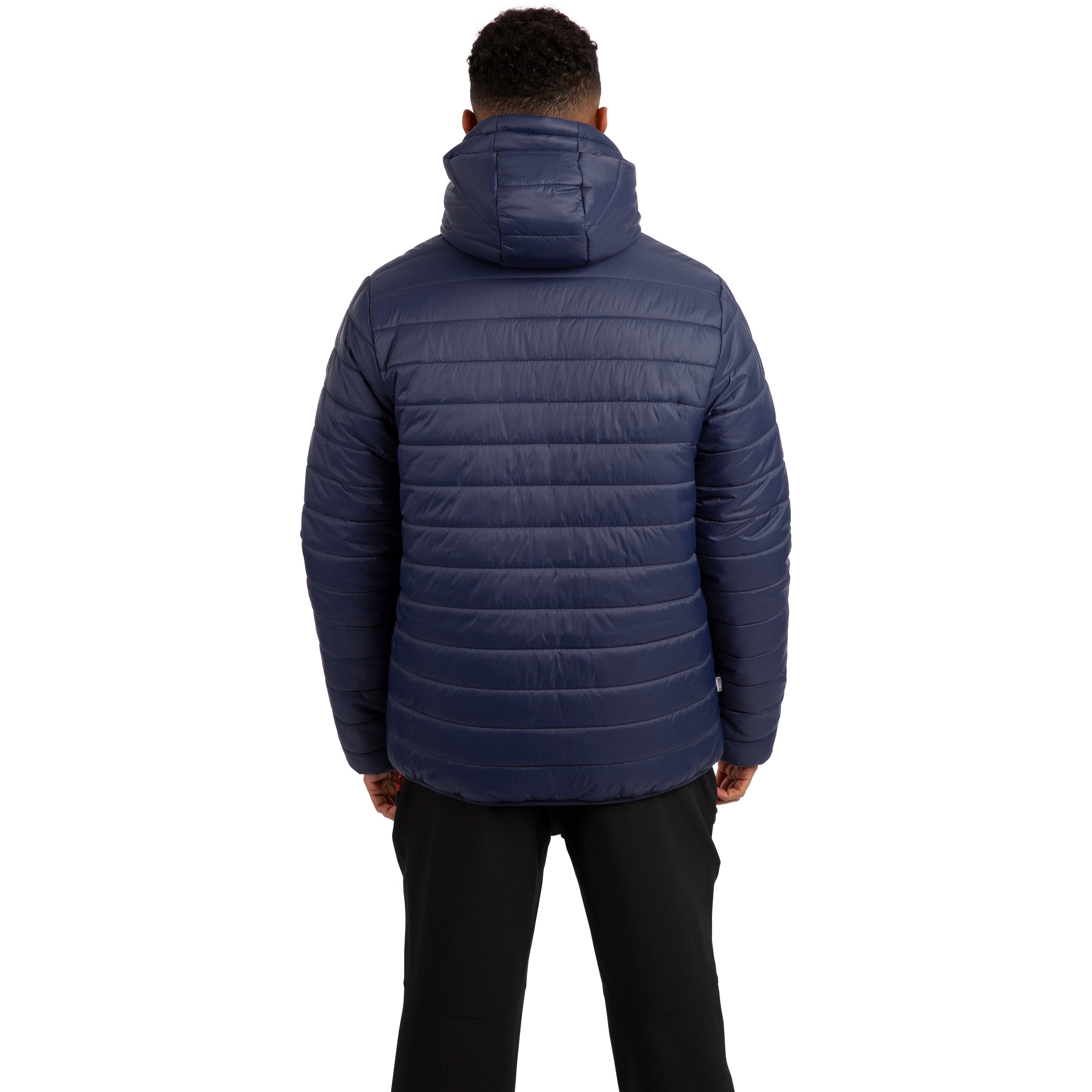 Trespass Mens Reversible Padded Jacket Senby in Navy / Orange