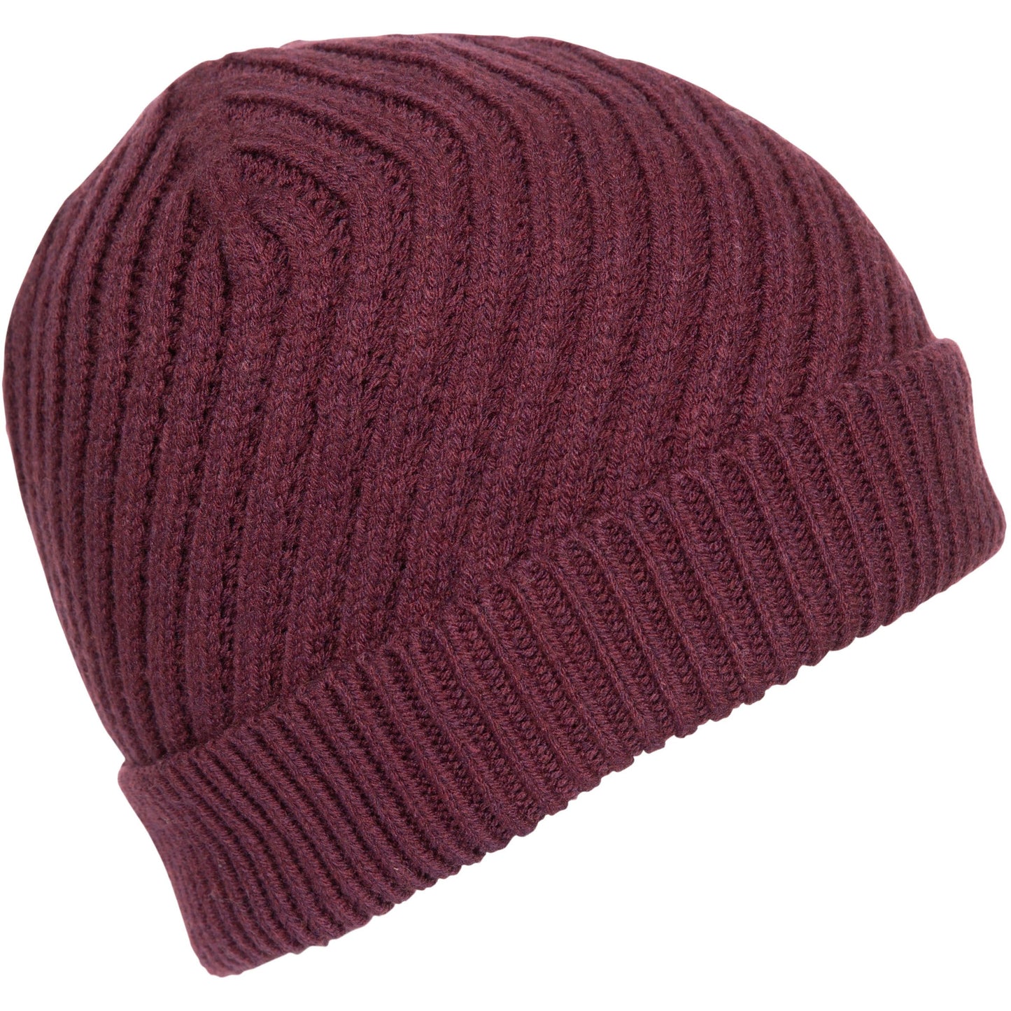 Twisted Womens Knitted Hat in Fig with Fleece Lining