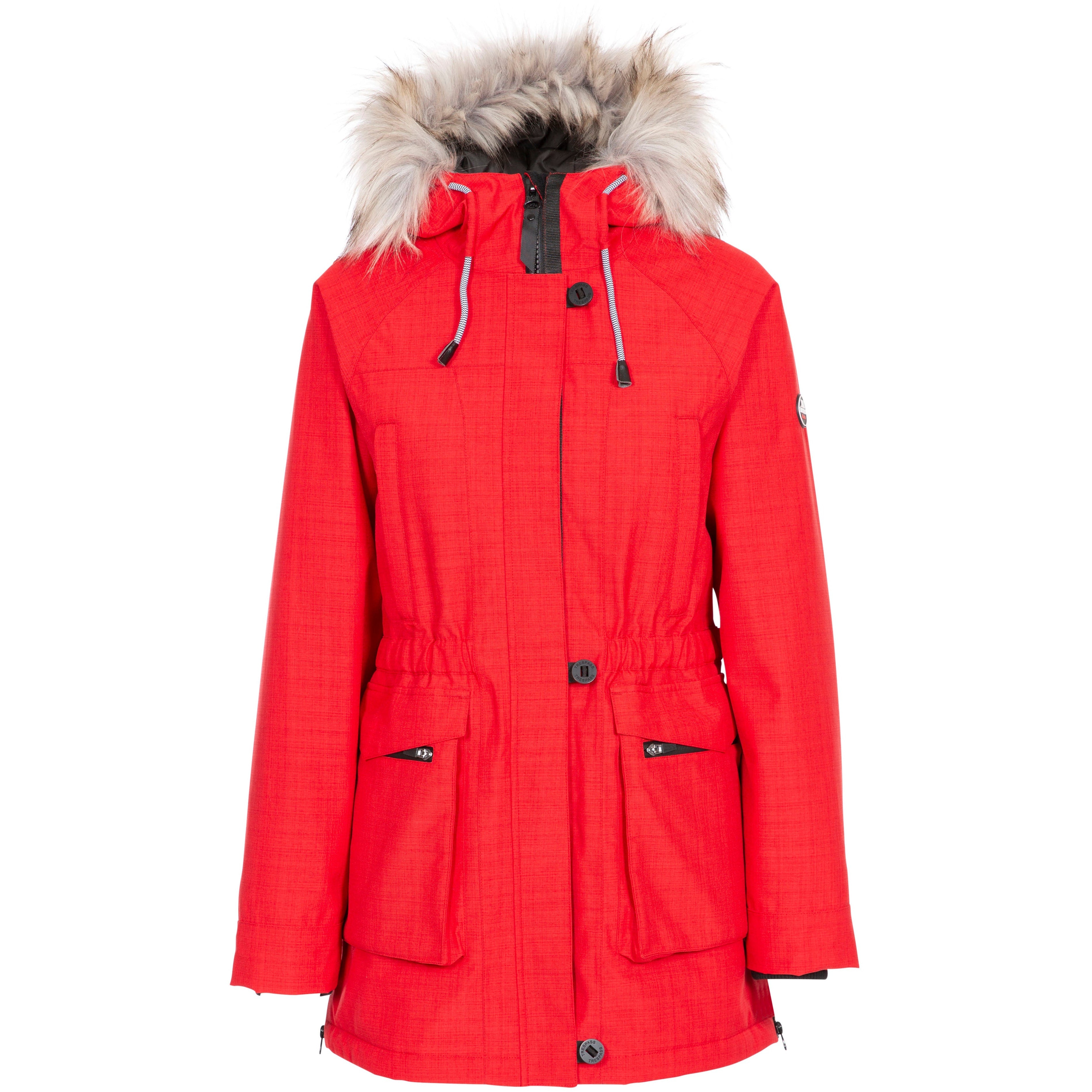 Womens red clearance parka coat